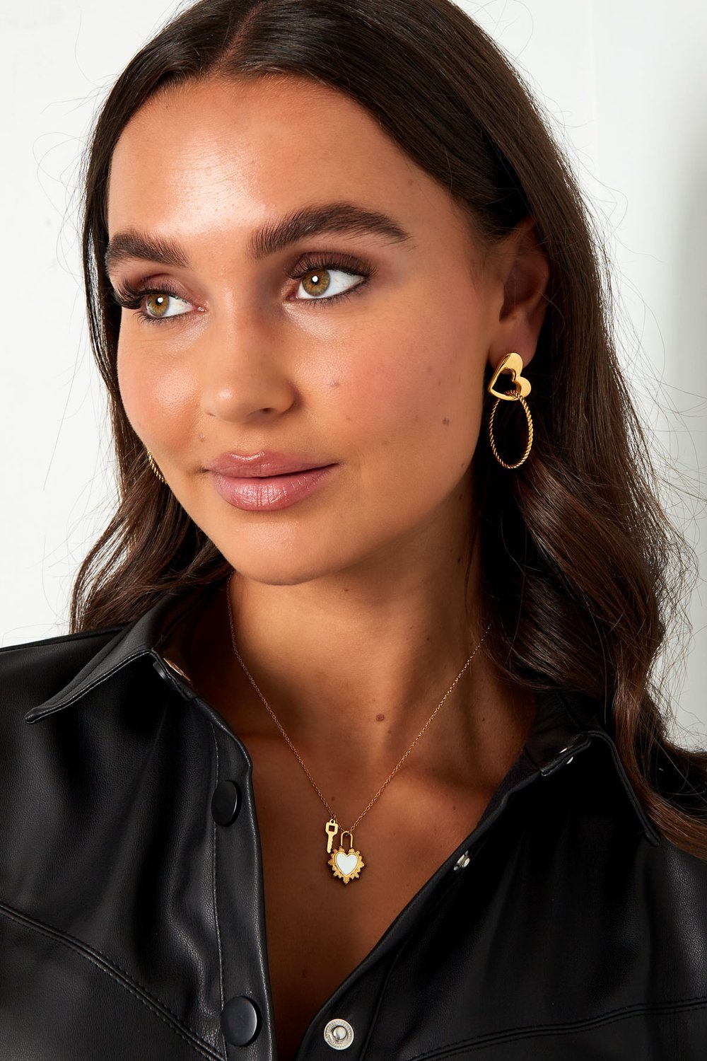 necklace heart with key h5Picture2